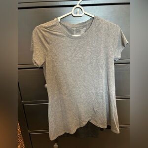 Motherhood Maternity gray & black short sleeve nursing top